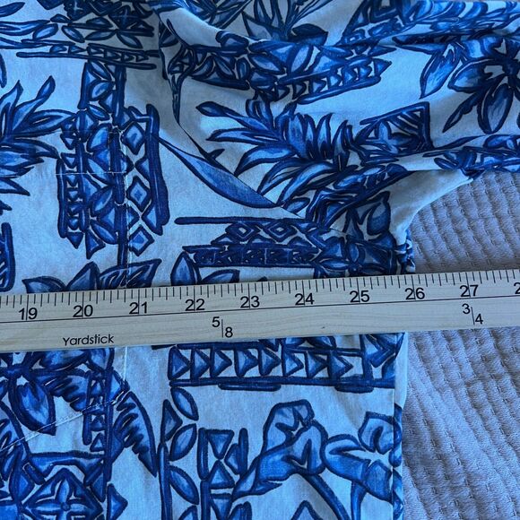 Blue Paradise Hawaiian Aloha Shirt Mens XXL Blue Floral Tropical Button Up - Picture 6 of 8